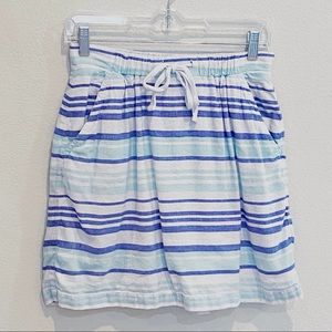 Gap Linen Striped Blue & White Mini Skirt